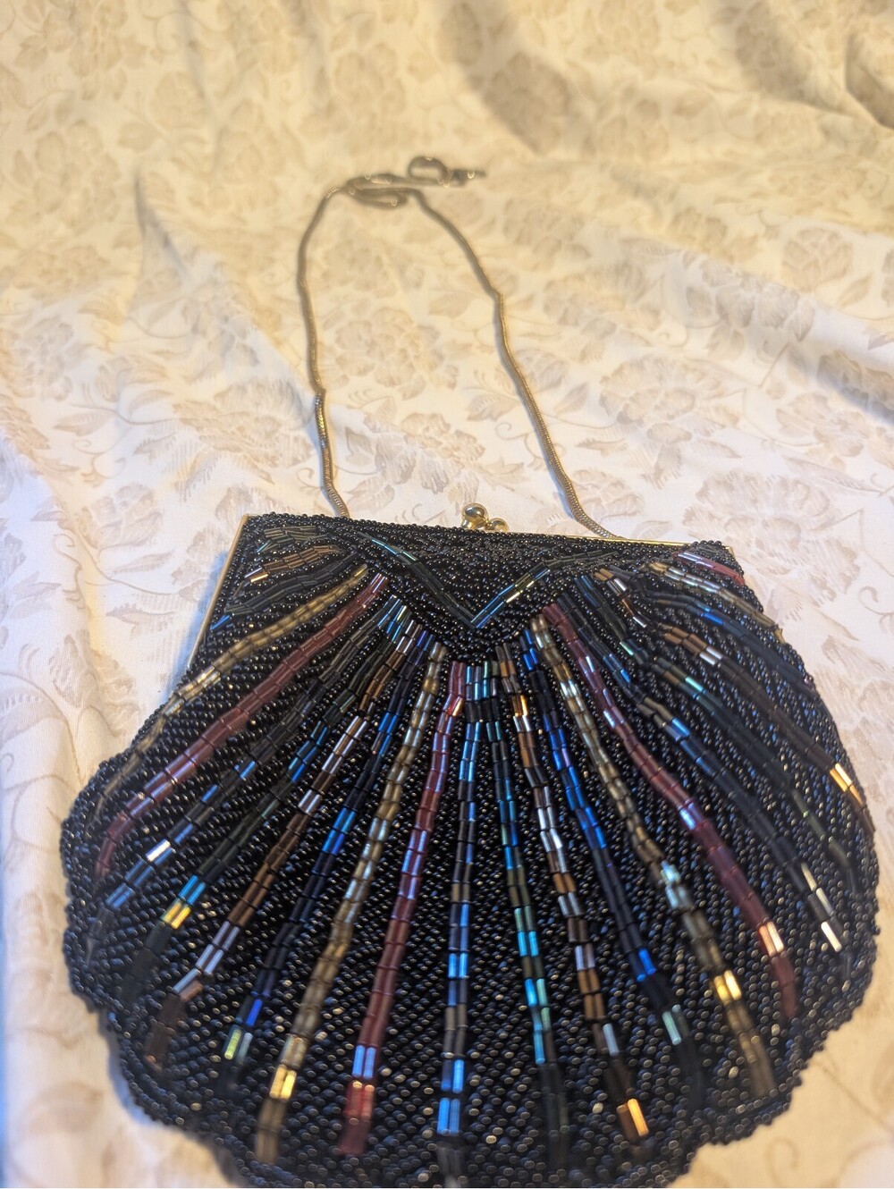 Vintage Robinsons Hand Made Beaded Evening Bag with Chain Strap